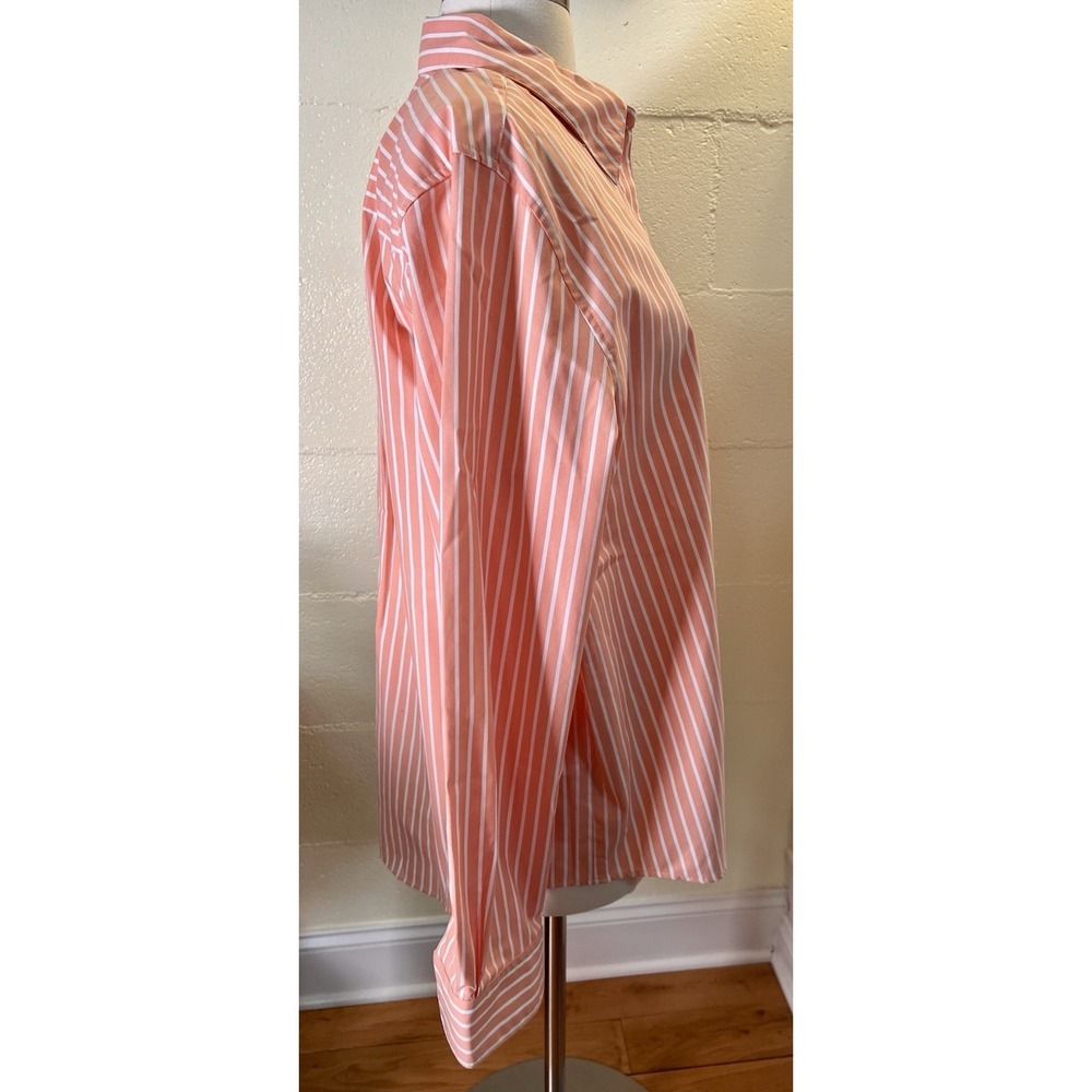 Orvis Women's Coral Stripe Button Down‎ Shirt Sz 16 Long Sleeve - Picture 6 of 9